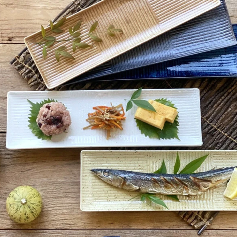 【3組】日本美濃燒 秋刀魚長盤全5色(一組1入)